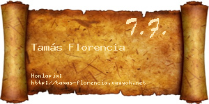 Tamás Florencia névjegykártya